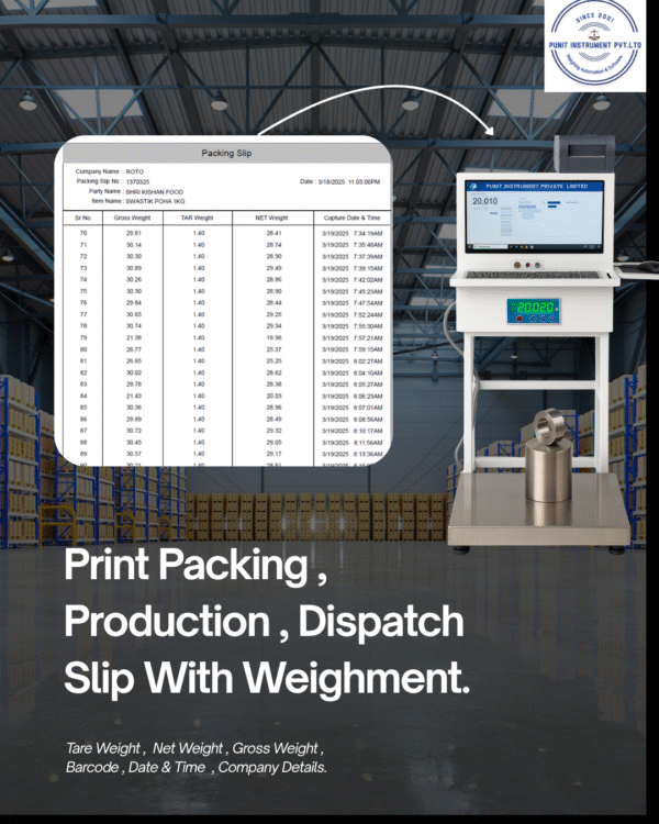 Label Printing Scale with QR Code – Print Tare Weight , Net Weight , Gross Weight In Labels & Generate Dispatch / Packing Slips. - Image 3